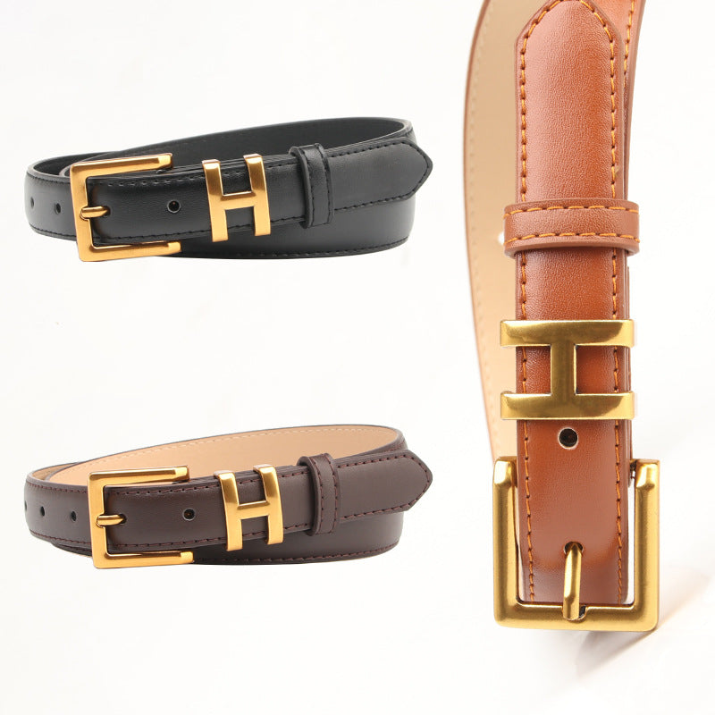 New HBuckle Faux Leather Belt for Women